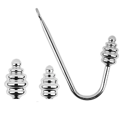 8826 GreatBenefit Screw-in Ribbed Anal Hook Set 0725